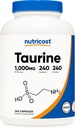 Nutricost Taurine 1000 mg Capsules Supplement, 240 Capsules Per Şişe, Non-GMO & Gluten Free