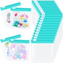 24 Adet Pill Pouch Çantası Kaplamalı Pill Pouch Set Reusable Translucent Medicine Organizer SelfStart Medicine Bag Travel Plastik Pill Çanta with Slide Lock Pill Baggies for Pills Storage (Turquoise)
