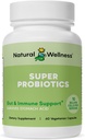 Doğal Wellness Super Probiyotik + Prebiyotik DNA - 8 Strains ile 10 Milyar CFU - Digestive Health için Kadınlar ve Erkekler için Probiyotikler, Gut Balance & Immune Support – Non-GMO, 30-Day Supply