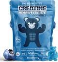 Erkekler ve Kadınlar için Kretine Monohidrat Gummies | Servis başına 5000 mg | Şeker, Gluten Free & Halal | Pre Workout & Muscle Recovery | Blueberry Flavor