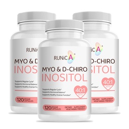 Myo-Inositol & D-Chiro Inositol συμπλήρωμα για τις γυναίκες - Ideal 40:1 Ratio - Υποστήριξη γυναικεία ορμονών Ισορροπία & Γονιμότητα & Οβαρική Υγεία - Vegan Κάψουλες σκόνης - 90-Ημέρες προσφοράς