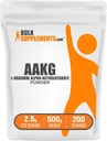 BulkSupplements.com AAKG Powder - Arginine AKG Supplement, Nitric Oxide Supplement, Unflaved & Gluten Free, 2,5g per Serving, 500g (1.1 lbs) (Pack of 1)