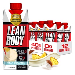 Πρωτεΐνη Pina Colada, 40g Πρωτεΐνη, Μείγμα Ορού, 0 Ζάχαρη, Χωρίς Γλουτένη, 22 Βιταμίνες & Ορυκτά, 17 Fl Oz (Pack of 12)