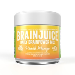 BrainJuice Nootropics συμπλήρωμα υποστήριξης εγκεφάλου, χωρίς γλουτένη σκόνη για την ενέργεια και την εστίαση, μείγμα ποτών με L Theanine, Alpha GPC, Βιταμίνη Β, Βιολογικό εκχύλισμα πράσινου τσαγιού καφεΐνη, Ροδάκινο Mango, 15 εξυπηρετούν