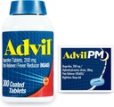 Advil Ağrı Reliever ve Ateşleme, Ibuprofen 200 mg Ağrı Yardımı - 300 Kont, Advil PM Pain Reliever ve Nighttime Sleep Aid, Ibuprofen for Pain Relief and Diphenhydramine Citrate - 2 Count