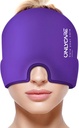 SADECECARE Migraine Relief Cap, Soothing Headache Hat, Yükseltilmiş Odorless Gel Buz Kafası, Sıcak ve Soğuk Terapi, Gerginlik ve Stres için Baş Ağrısı Buz Paketi (Purple)