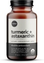 Organik Astaxanthin 12 mg Plus Turmeric 1500 mg, Black Pepper Extract, High Abors, Eye, Heart, Skin, Ortak, Vegan, Gluten-Free, Non-GMO, Double Antioksi, Turmeric Curcumin Supplement, 30-Days