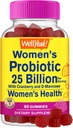 25 Billion Probiotics for Women Gummies with Cranberry and D-Mannose - 12 Strains - Vaginal Health, Digestive Support, Gut Health, and Feminine Health - 60 Gummies