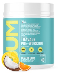 RAW Προ προπόνησης σκόνη, Thavage (Beach Bum) - Chris Bumstead Sports συμπλήρωμα διατροφής για άνδρες & γυναίκες - Cbum προ προπόνηση για την προπόνηση, ενυδάτωση, ψυχική εστίαση & ενέργεια - 40 υπηρεσίες
