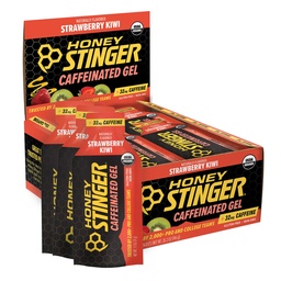 Μέλι Stinger Φράουλα Kiwi Ενέργεια Gel, καφεΐνη & Χωρίς γλουτένη με βιολογικό μέλι, για άσκηση, τρέξιμο και απόδοση, Αθλητική διατροφή για το σπίτι & γυμναστήριο, προ και μέση προπόνηση, 24 Πακέτο