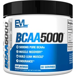 Evlution EVL BCAAs Amino Acids σε σκόνη - BCAA Powder Post Workout Recovery Drink and Stim Free Pre Workout Energy - 5g Διακλαδισμένη Αλυσίδα Amino Acids συμπλήρωμα για τους άνδρες - Χωρίς γεύση