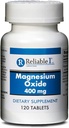 Magnezyum Oksit 400 mg Tabletleri Güvenilir-1 Laboratuvarlar | Kadınlar ve Erkekler için Magnezyum Tamamı | Bone Strength and Heart Health Supplements | 120 Kont Şişe