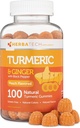 Turmeric Curcumin Gummies με μαύρο πιπέρι & ρίζα τζίντζερ (100 Count) Chewable Supplement for Adults and Kids - Κοινή Υποστήριξη και Vegan Safe