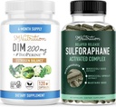 Sulforaphane Kompleksi 200 mg DIM Supplement for Advancedd Estrogen Balance for Women | Advanced Microbeadlet Technology Hormon Dengesi (60 Hizmet) Diindolylmethane Capsules (120 Hizmet) ile