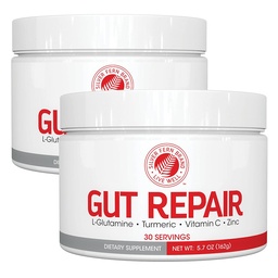 Silver Fern Gut Repair - Digestive Health Supplement Powder - L-Γλουταμίνη, Κουρκουμίνη, Ψευδάργυρος & Ασκορβικό οξύ (2 Tubs - 60 Servings)