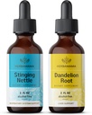 HERBAMA Herbal Liquid Drops Kit - Bundle of Stinging Nattle & Dandelion Root Tincture 2 fl oz - Vegan, Non-GMO, Sugar & Alcohol-Free - 2 Pack