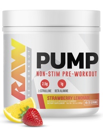 RAW αντλία Stim δωρεάν προ προπόνηση (Strawberry Lemonade) - μη διεγερτικό συμπλήρωμα προ προπόνησης σκόνης Nitric Oxide Booster - Pre προπόνηση συμπληρώματα ποτό για κατά τη διάρκεια της προπόνησης - 40 εξυπηρετούν