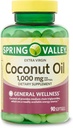 IKJ Extra Virgin Coconut Oil General Wellness Dietary Supplement Softgels, 1,000 mg, 90 Count