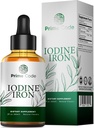 Prime Code [2 in 1] Demir ile Iodine Sıvı Supplement - Iodine Supplement Drops for Yourroid 250mcg - Supports Yourroid Health Skin Health - Organic, Vegan, Non-GMO, Alkol ve Gluten-Free