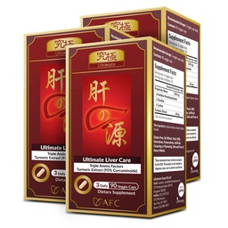 AFC Japan Ultimate Liver Care – Cleanse Detox Formula με Amino Acid L-Ornithine, L-Citrulline, L-Cystine, και Turmeric – Συμπλήρωμα Υποστήριξης για την Υγεία του ήπατος, 90 Κάψουλες Veggie x 3