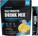Extreme Electrolyte Drink Mix with sodyum 60mg, Pyum 200 mg, Taurine - Hydration Toz, Zero Sugar, Zero Caffeine, Non GMO, Zero Gluten, Low Calorie, Lemon Flavor (20 Packets, 20 Days Supply)
