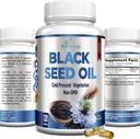 Cold Pressed Black Seed Oil - 120 Capsules, Premium Nigella Sativa Pure Black Cumin Tohum Yağı Saç, Skin & Immune Health - Non-GMO 120 Capsules