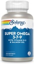 SOLARAY Super Omega 3 7 9 Sağlıklı Cilt, Daha EPA, DHA, Temel Fatty Asits Fish Oil Mini Softgel, 120ct
