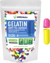 XPRS Nutra Boyutu 4 Boş Kapsüller - 100 Kont Küçük Boş Gelatin Capsules - Pills DIY Capsule - Sağlam Bovine Pill Gel Caps For Do-It- Yourself Supplements (Multi Color)