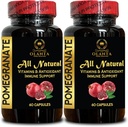 Pomegranate Extract - Pomegranate Extract Polyphenols Supplement, Φυσικό Ανοσοποιητικό Αναμνηστικό, Superfood & Αντιοξειδωτικά, Φυσικά Χάπια Ρόδι, Αντιγηραντικό Συμπλήρωμα - 2 Φιάλες 120 Κάψουλες