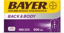 Bayer Back & Body Ekstra Güçlü aspirin, 500 mg Kaplamalar, Ağrı Sitesinde Hızlı Yardım, 32.5 mg Caffeine, 100 Count