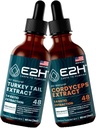 E2H: Türkiye Tail & Cordyceps Extracts - Immune Support, Focus, Memory, Clarity - Non-GMO, Vegan - 2 Fl Oz Her (4 Fl Oz Total) - Schen