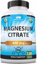 Magnezyum Citrate 400 mg per Service – 120 Tablet, Vegan, Non-GMO