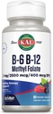 KAL B-6 B-12 Torch Folate ActivMelt, Vitamin B Supplement, Kalp Sağlığı, Enerji ve Kızıl Kan Hücresi Metrik B12 ve DFE Folic Acid, Natural Berry Flavor, 60 Hizmet, 60 Micro Tabs
