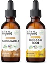 Άγρια & οργανικά Sarsaparilla Βάμμα 2 fl oz & Burdock Ρίζα Βάμμα 2 fl oz