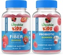 Ζωηρό χωρίς ζάχαρη Preciotic Fiber Kids + Probiotic + Prebiotic Fiber Kids, Gummies Bundle - Μεγάλη γεύση, συμπλήρωμα βιταμίνης, Χωρίς γλουτένη, GMO Δωρεάν, Μασώμενο Gummy