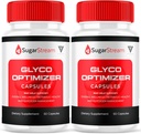 (2 Pack) Κάψουλες βελτιωτή Glyco Stream ζάχαρης, SugarStream Advanced Glyco Optimizer και συμπλήρωμα υποστήριξης αίματος, Sugar Stream Μέγιστη δύναμη Glycogen Υποστήριξη πολυβιταμίνη Φόρμουλα (120 κάψουλες)