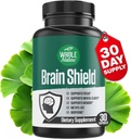 Brain Booster Nootropics - Brain Shield with Ginkgo Biloba, Alpha GPC and Bacopa Monnieri, Vitamin B12, B3 - Support Focus, Memory & Clarity, Energy & Stress Relief. (1)