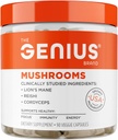 Genius Brand Genius Mushrooms - Plant-Based Supplement for Immune, Focus & Energy Support - Lion's Mane, Cordyceps & Reishi - Organik & Non-GMO - 90 Veggie Capsules
