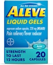 Aleve Ağrı Reliever & Ateşleme Sıvı Gels, Naproxen sodyum, Pain Relief, 20 Count