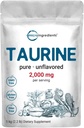 Micro Ingredients Taurine Powder Supplement | 1 KG, 2000mg Per Serving | Unflavored | 100% Pure, Easily Absorbed Free Form | Essential Amino Acids for Exercise, Energy, & Heart Support