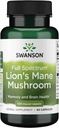 Swanson Lion's Mane Mushroom Capsules - 500 mg Each, 60 Capsules - Herbal Supplement Supporting Cognitive Function