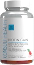 Sağlık BIOTIN GAIN Gummies with ANAGAIN - Saç Kayıplarını Azaltın - Klinik Olarak Test Edildi - Sağlıklı Saç Büyümesini Desteklemek için 10.000 mcg Biotin Vitamin B7 - Kadınlar ve Erkekler için Skin ve Nails - 60 Kont