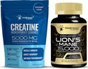 WELLNESS LABSRX Lions Mane Supplement Capsules - Kretine Gummies 5000 mg