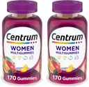 Centrum MultiGummies Gummy Multivitamin for Women, Multivitamin/Multimineral Supplement with Vitamin D3, B Vitaminleri ve Antioksis, Assorted Fruit Flavor - 170 Kont (Pack of 2)