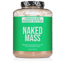 NAKED Vegan Μάζα - Σοκολάτα Φυστικοβούτυρο - 1.290 θερμίδες, Τίποτα Τεχνητό, Όλα τα φυσικά σοκολάτα PB Βάρος Κερδίζοντας πρωτεΐνη σκόνη, μη GMO, χωρίς σόγια και γλουτένη - 8LB Μαζική - 11 εξυπηρετούν