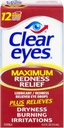 Clear Eyes maximum Redness Relief Eye Drops 0,50 oz (Pack of 3)