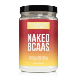 NAKED Λεμονάδα φράουλας BCAAs Αμινοξέα σκόνη, 100% καθαρό 2:1:1 Φόρμουλα, Vegan διακλαδισμένη αλυσίδα Αμινοξέα, Στιγμιαίο Όλα τα φυσικά BCAA συμπλήρωμα σκόνης - 501 γραμμάρια, 34 εξυπηρετούν