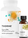THORNE - Super EPA (90 Gelcaps) & Βιταμίνη D + K2 (1 Oz) Bundle - Υποστηρίζει την υγεία των οστών, μυϊκή δομή και κοινή υγεία - Γλουτένη, γαλακτοκομικά & χωρίς σόγια
