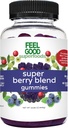 FeelGood Superfoods Super Berry Multivitamin Supplements, Acai, Amla, Lingonberry, Maqui, Bilberry, και Aronia Berry Gummies, Berry Flavor, Vegan, Non-GMO, 60 Count