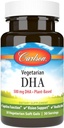 Carlson - Χορτοφαγική DHA, 500 mg DHA, Plant Based, Αειφόρα πηγάζει από τα φύκη, Brain Support, Mood Health, 30 Softgels